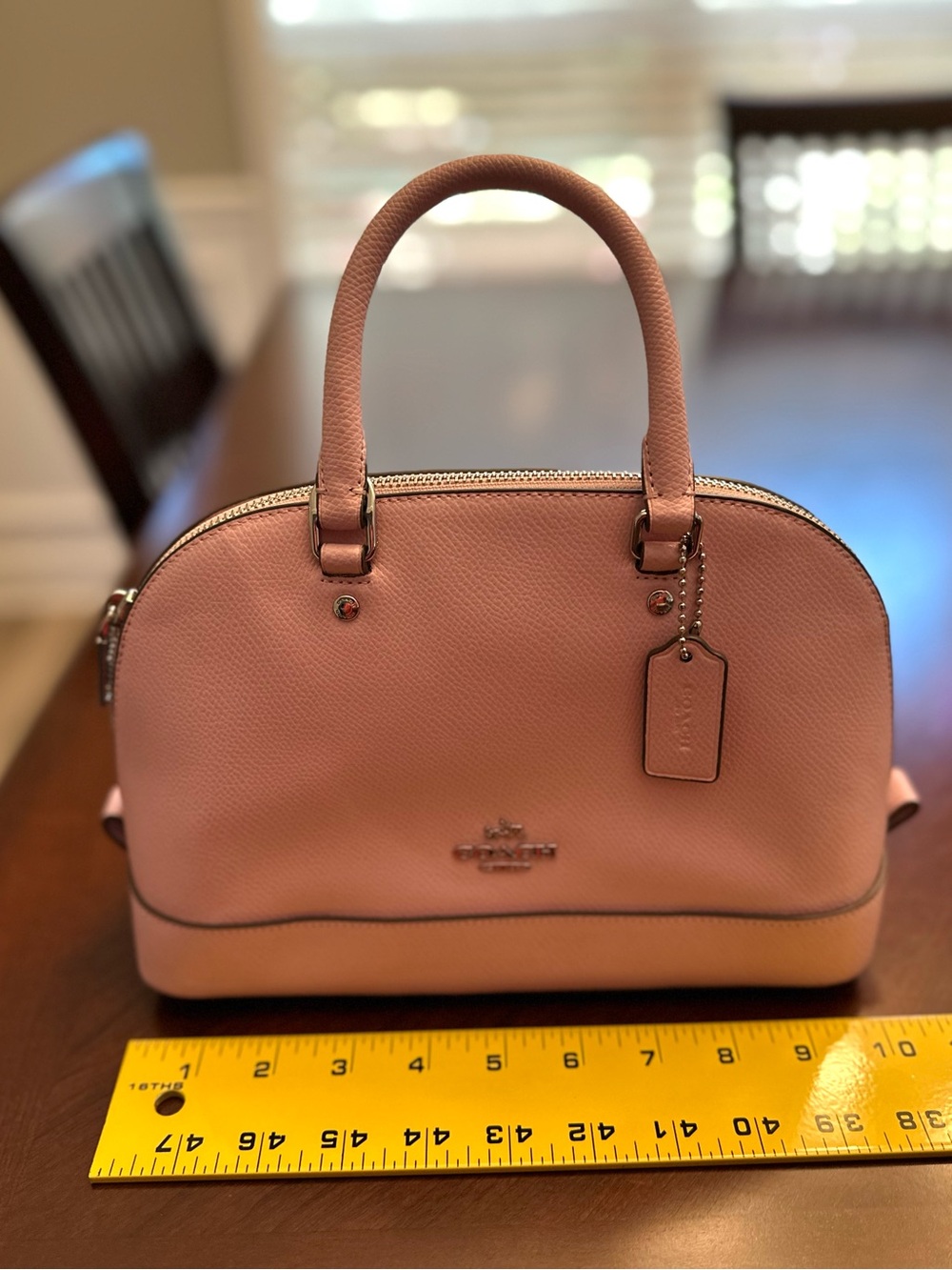 Coach Blush Pink Pebbled Leather Dome Satchel Crossbody Bag - Picture 4 of 9